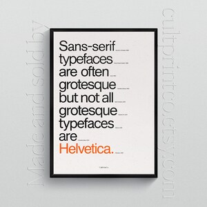 Helvetica Poster – Minimalist Home Decor, Gift for Designers, Design Studio, Advertising, Graphic Art, Typography, Typeface, Neo-grotesque