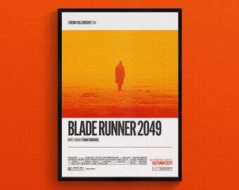 Blade Runner 2049 (2017) – Retro Movie Poster Art, Minimalist Design, Home Cinema, Ridley Scott, Denis Villeneuve, Harrison Ford, Dystopian