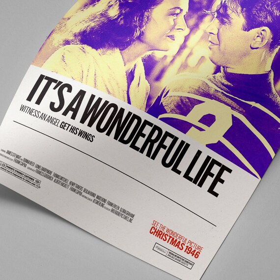 IT/'S A WONDERFUL LIFE Minimalist Christmas Movie Poster Minimal Xmas Print Art