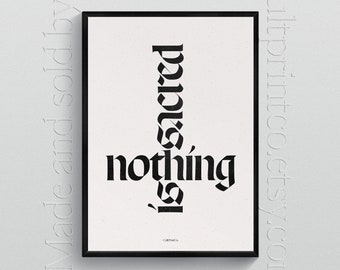 Sacred – PRINTED Creative Inspiration Poster #03 – Minimalist Typographic Decor, Gift for Artists, Designers, Studio Decoration, Graphics