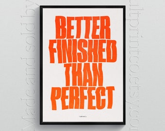 Imperfect – PRINTED Creative Inspiration Poster #06 – Minimalist Typographic Decor, Gift for Artists, Designers, Studio Decor, Graphics