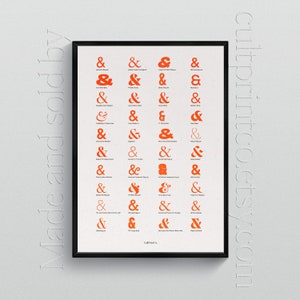 Ampersand Poster – Minimalist Home Decor, Gift for Designers, Design Studio, Advertising, Graphic Art, Typography, Typeface, Helvetica, Gill