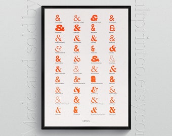 Ampersand Poster – Minimalistisches Wohndekor, Geschenk für Designer, Designstudio, Werbung, Grafik, Typografie, Schrift, Helvetica, Gill