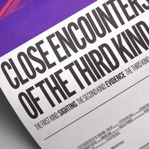Close Encounters of the Third Kind 1977 Retro Movie Poster Art, Film Poster, Minimalist, Wall Art, Home Cinema, Typography Poster image 3