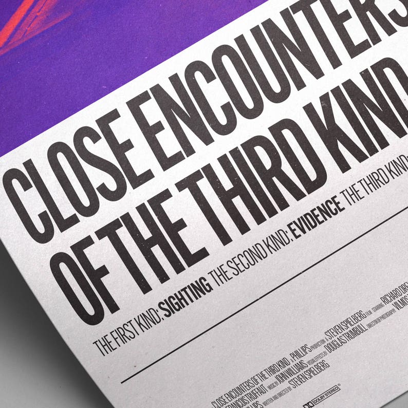 Close Encounters of the Third Kind 1977 Retro Movie Poster Art, Film Poster, Minimalist, Wall Art, Home Cinema, Typography Poster image 3