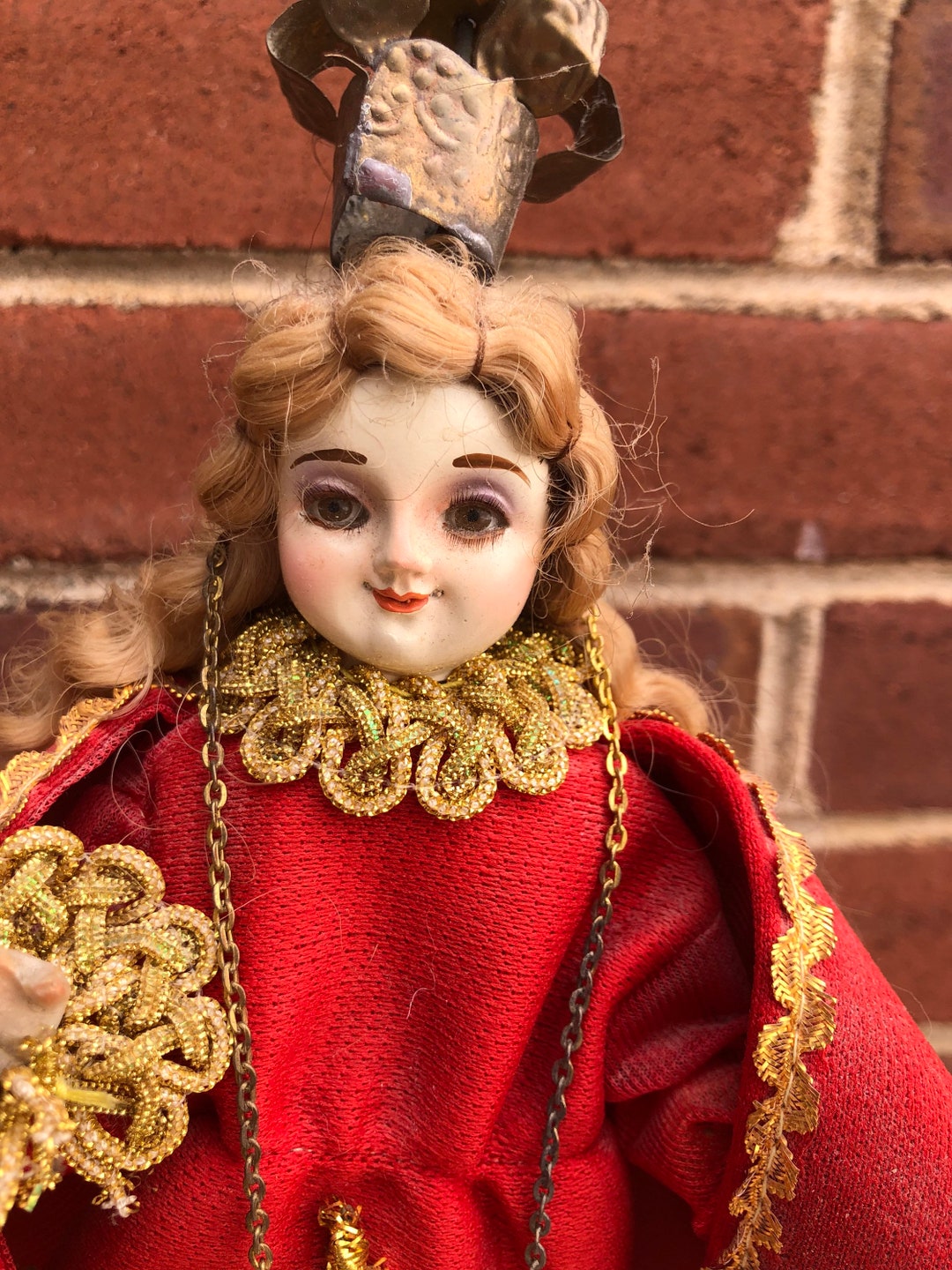 Antique Infant of Prague Santo Nino Doll Statue Etsy