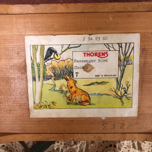 Vintage Thorens messenger bird cuckoo music box made in Switzerland