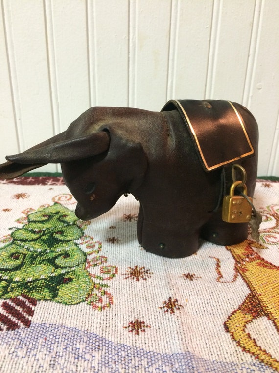 Vinrage leather donkey bank
