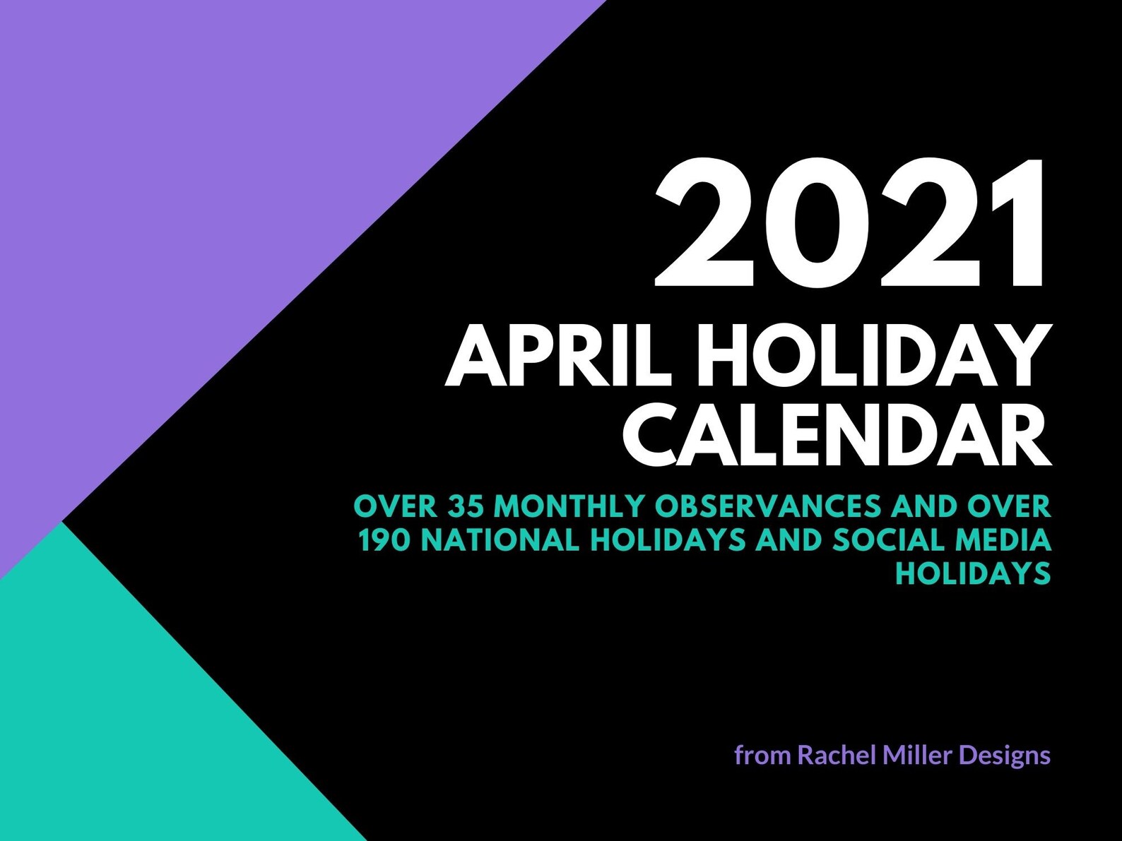 2021 April Holiday Calendar 35 Monthly Observances And 190 Etsy
