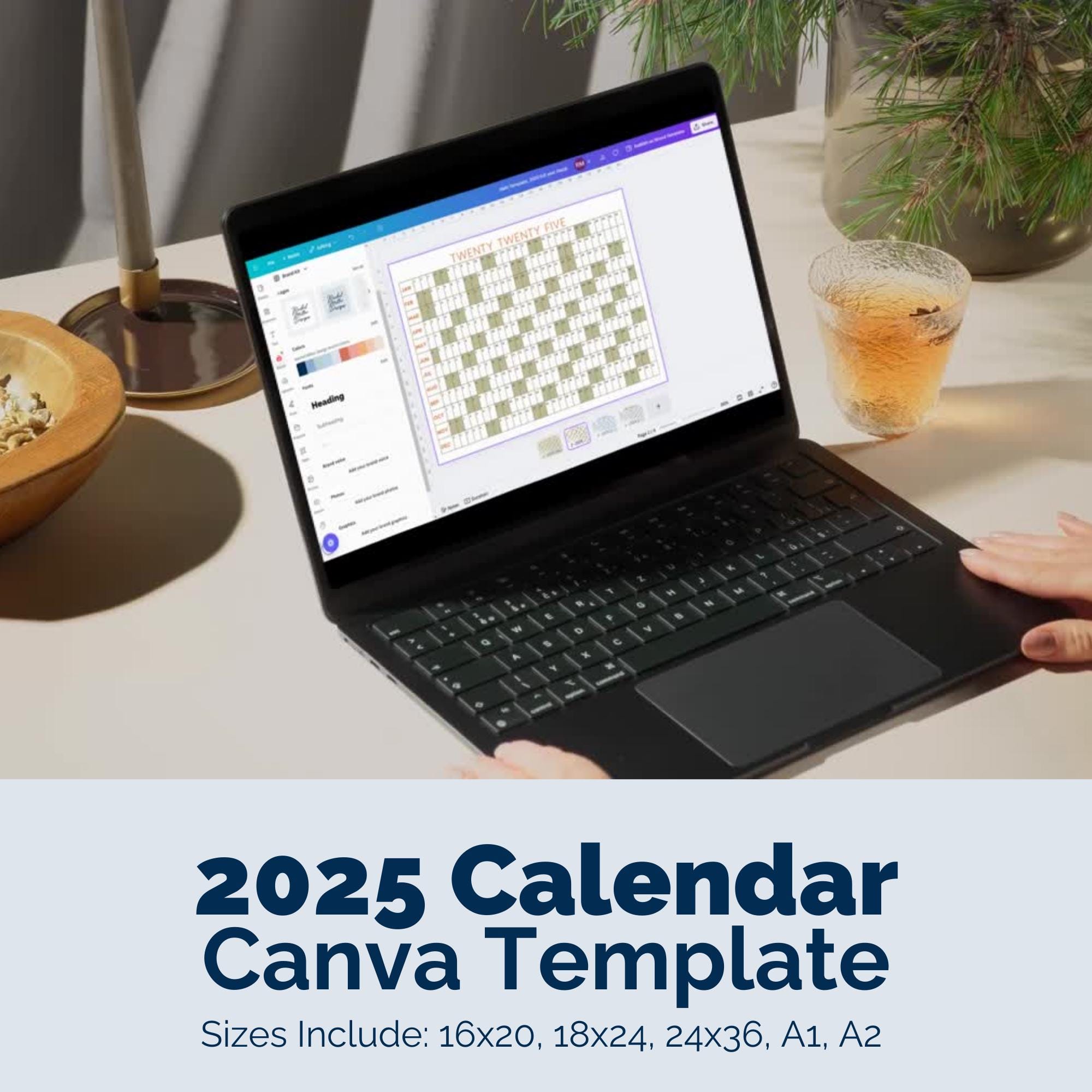 Editable 2025 Calendar Template Canva Yearly Planner for Business ...