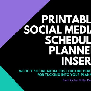Social Media Post Planner | Weekly Planner Insert | Digital Download