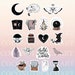 Waterproof Aesthetic Witch Sticker Pack Journals Witchy Spooky Horror Goth Water Bottle Phone Computer Gift Planner Moon Tarot Cards Cat Tea