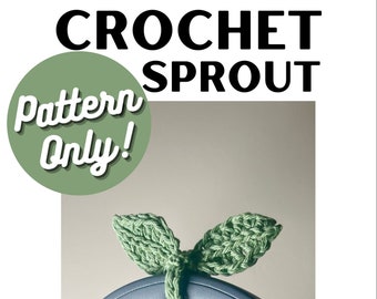 CROCHET PATTERN ONLY Crochet Sprout Leaf Headphones Accessory / Bookmark Pattern