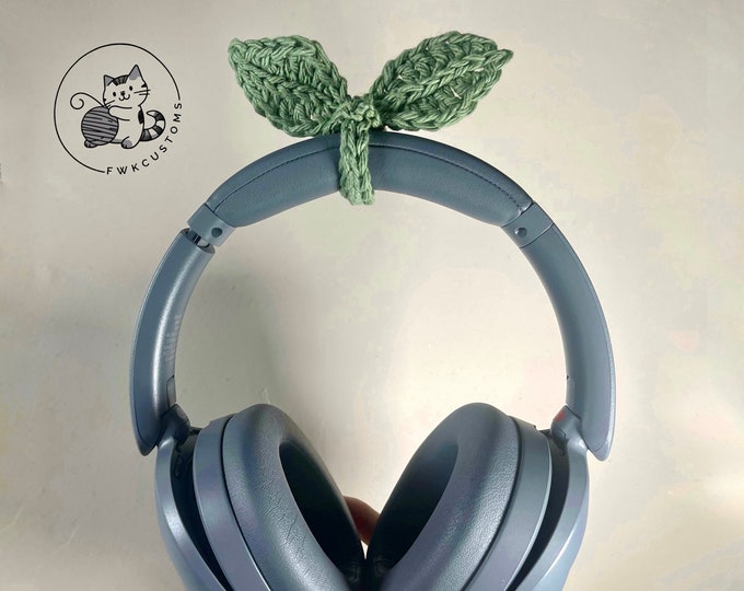 Crochet Sprout Leaf Headphones Accessory / Bookmark Plant