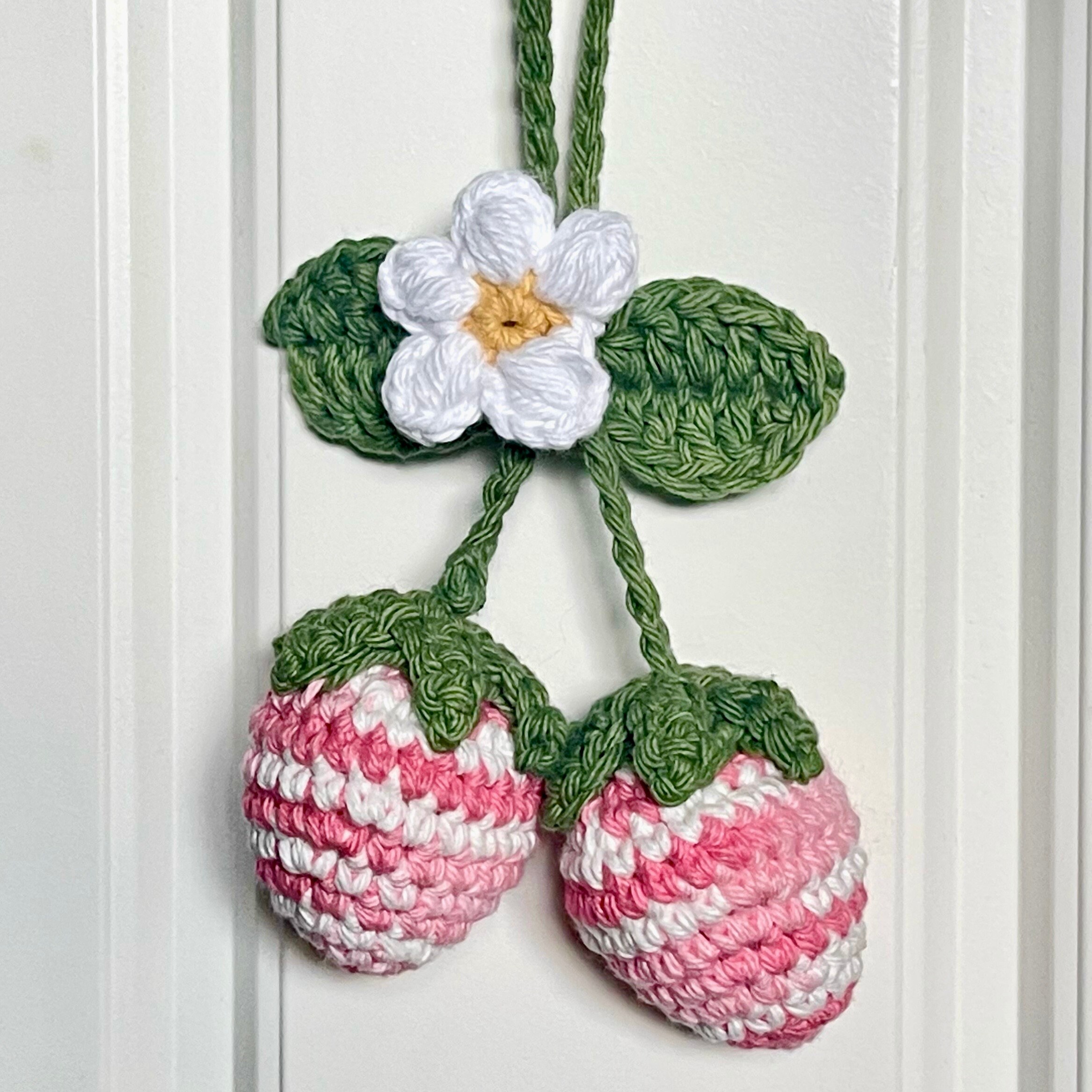CROCHET PATTERN ONLY Crochet Strawberry Car Interior Rearview