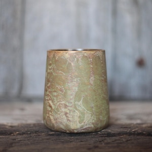 Vase from the Yvelines region in stoneware with glazed decoration of flowing arborescences, pencil holder, flower pot, collection, circa 1900