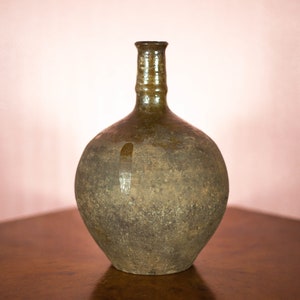 Old wine bottle, lady jeanne bottle, carboy, alcohol bottle, pottery, interior decoration