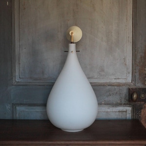 Vintage pendant light, white opaline water drop pendant light, opaline chandelier, ceiling lamp, Vistosi style, 60&#39;s