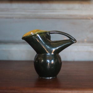 Ceramic pitcher signed Kerny Nancy, glazed terracotta pitcher, collection, interior decoration
