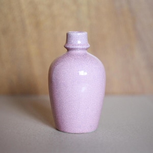 Pink ceramic vase, small vintage vase, interior decoration, collection