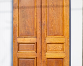 Double porte ancienne, porte bois ancienne, grande porte vintage, porte d'intérieur, porte artisanale, 50's