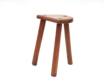 Banqueta tripé, banquinho de madeira, banquinho para ordenha, banquinho antigo, suporte para plantas, decoração de interiores, banquinho