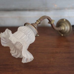 vintage wall light, bronze swan neck and tulip globe wall light, vintage lamp, wall lamp