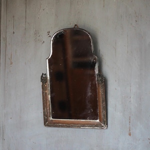 Antique mirror, hanging mirror, beveled mirror, Art Nouveau wood and stucco mirror, interior decoration, mirror
