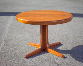 Table Baumann avec 2 rallonges, table ronde, table bois avec pied étoile, table à manger, table salle à manger, vintage