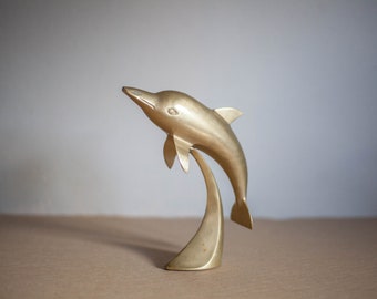 Brass dolphin, brass figurine, dolphin figurine, collection, brass decoration, marine decoration, animals, brass dolphin