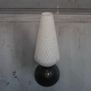 vintage wall light, metal wall light and opaline glass globe, vintage lamp, wall lamp
