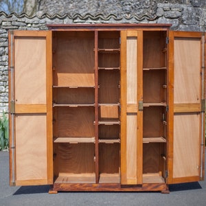 Armoire Art déco, armoire bois, meuble de rangement vintage, armoire de notaire, meuble bois vintage image 6