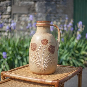 Large scheurich Keramik West Germany ceramic vase, decorative vase, floor vase, flowerpot, vase with handle, collection, 60&#39;s