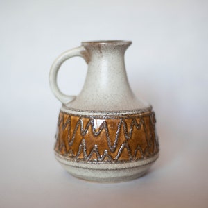 Ceramic vase 4077 VEB Haldensleben, decorative vase, made in Germany, vase with handle, fat lava vase, collection, 70&#39;s