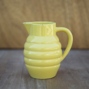 Pitcher St Clément France Lorraine 869, yellow pitcher, ceramic pitcher, water pitcher, carafe, pitcher, jug