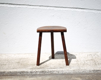 Tripod stool, wooden stool, milking stool, old stool, plant holder, interior decoration, stool