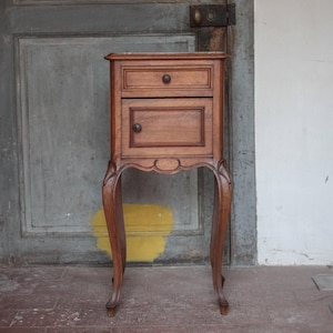 Bedside table, nightstand with marble, end table, occasional furniture, 19th century