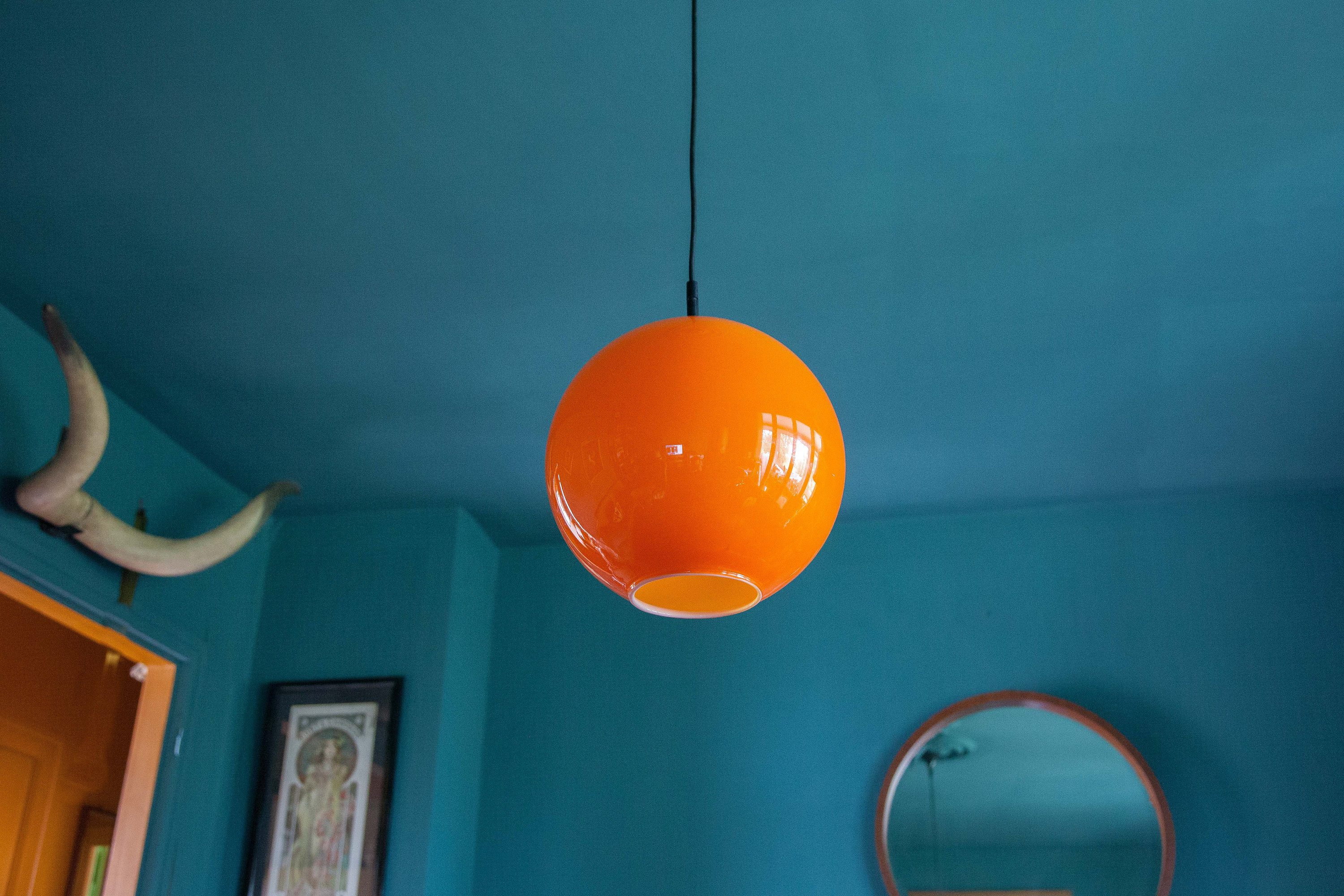 Lampe vintage orange -  France