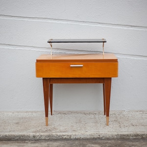 Vintage bedside table, wooden nightstand with shelf, side table, sofa end, 50&#39;s