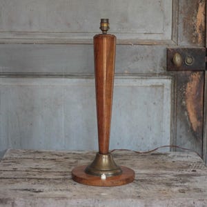 Art deco wooden lamp base, vintage wooden lamp, table lamp, living room lamp, desk lamp, interior decoration