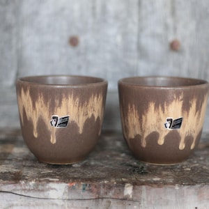Par de vasos de cerâmica vintage da Silberdistel Germany, cachepots, bandejas para pequenos objetos.