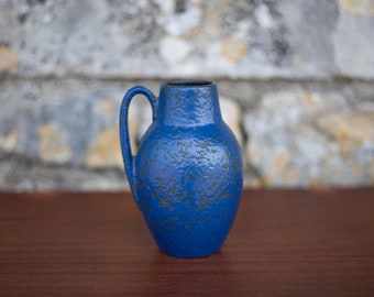 West Germany 414-16 ceramic vase, decorative vase, vase with handle, cobalt blue vase, collection, 60's