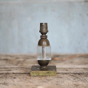 Vintage brass and glass table lamp, table lamp, modernist lamp, bedside lamp, Adnet style, interior decoration