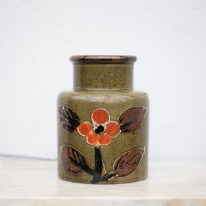 Flowered ceramic vase, decorative vase, flower pot, collection, interior decoration, home decor, 60&#39;s