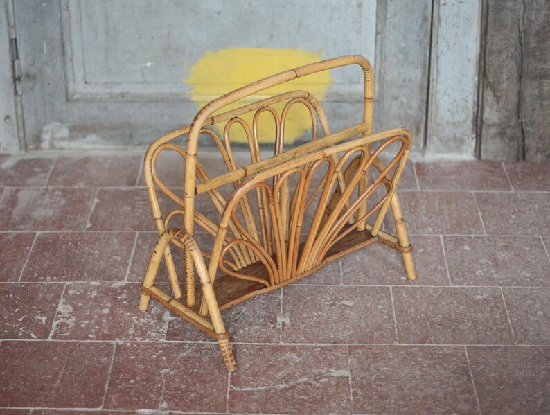 Rattan Magazine Rack, Wicker Magazine Rack, Magazine Storage, Magazine ...