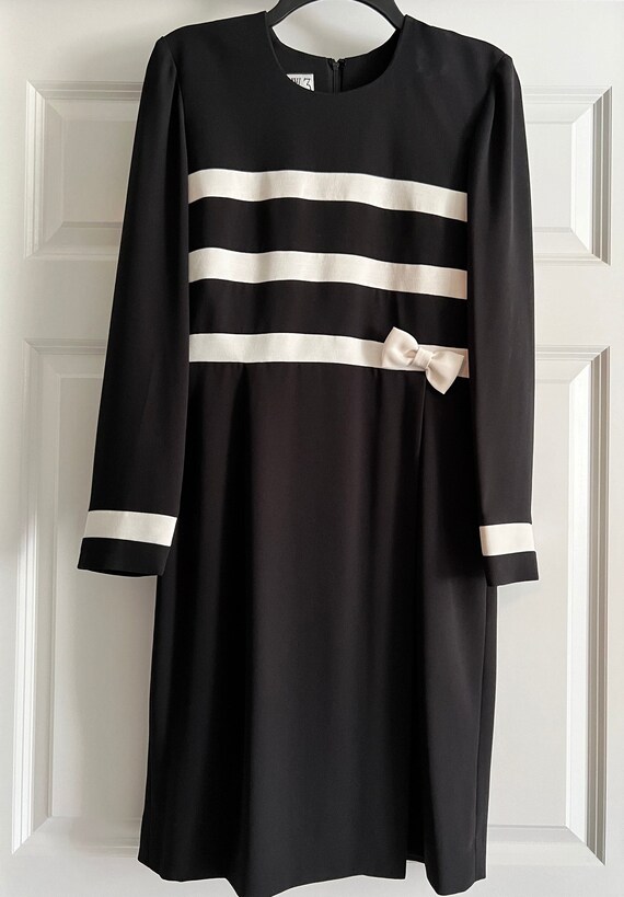 Black and off-white cocktail dress