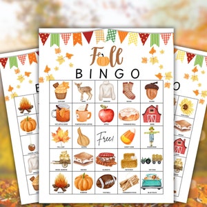 30 Herbst-Bingospiel, Herbst-Bingospielaktivität, Herbst-Bingospiel für Kinder und Erwachsene, Herbst-Bingospiel, druckbare Spiele