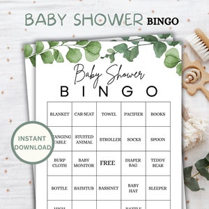 30 jeux de bingo préremplis pour baby shower de verdure, jeu de baby shower neutre en termes de genre, jeu de baby shower de verdure, cadeau de baby shower, activité amusante