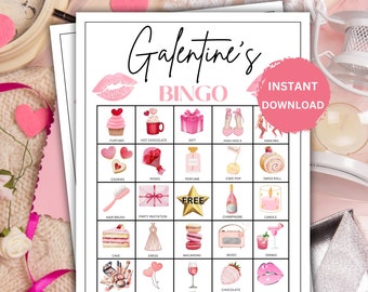 Printable 30 Galentine's Bingo Day Game,  Galentine's Game Activity, Adult & kids games,  Valentines Day, Valentine Game Virtual Party Games