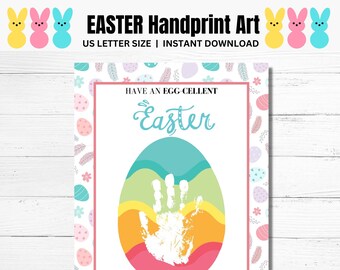 Easter Handprint Footprint Craft Printable, Preschool Craft, Easter Craft Homeschool Paint Activity, Toddler art, Sunday School Craft